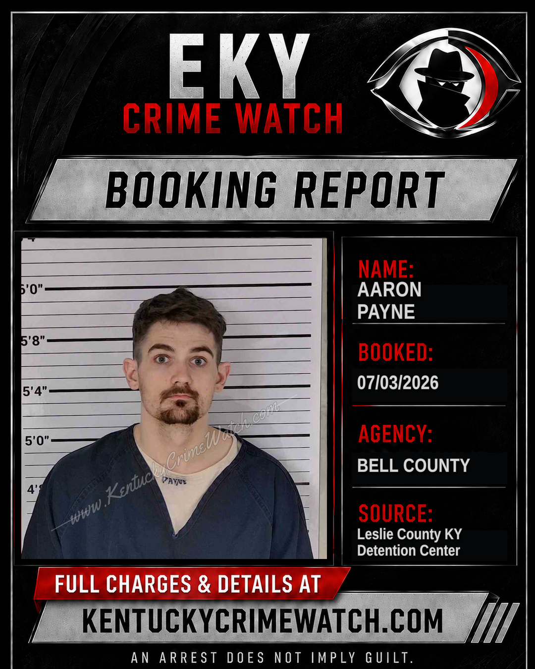 AARON PAYNE booking report card