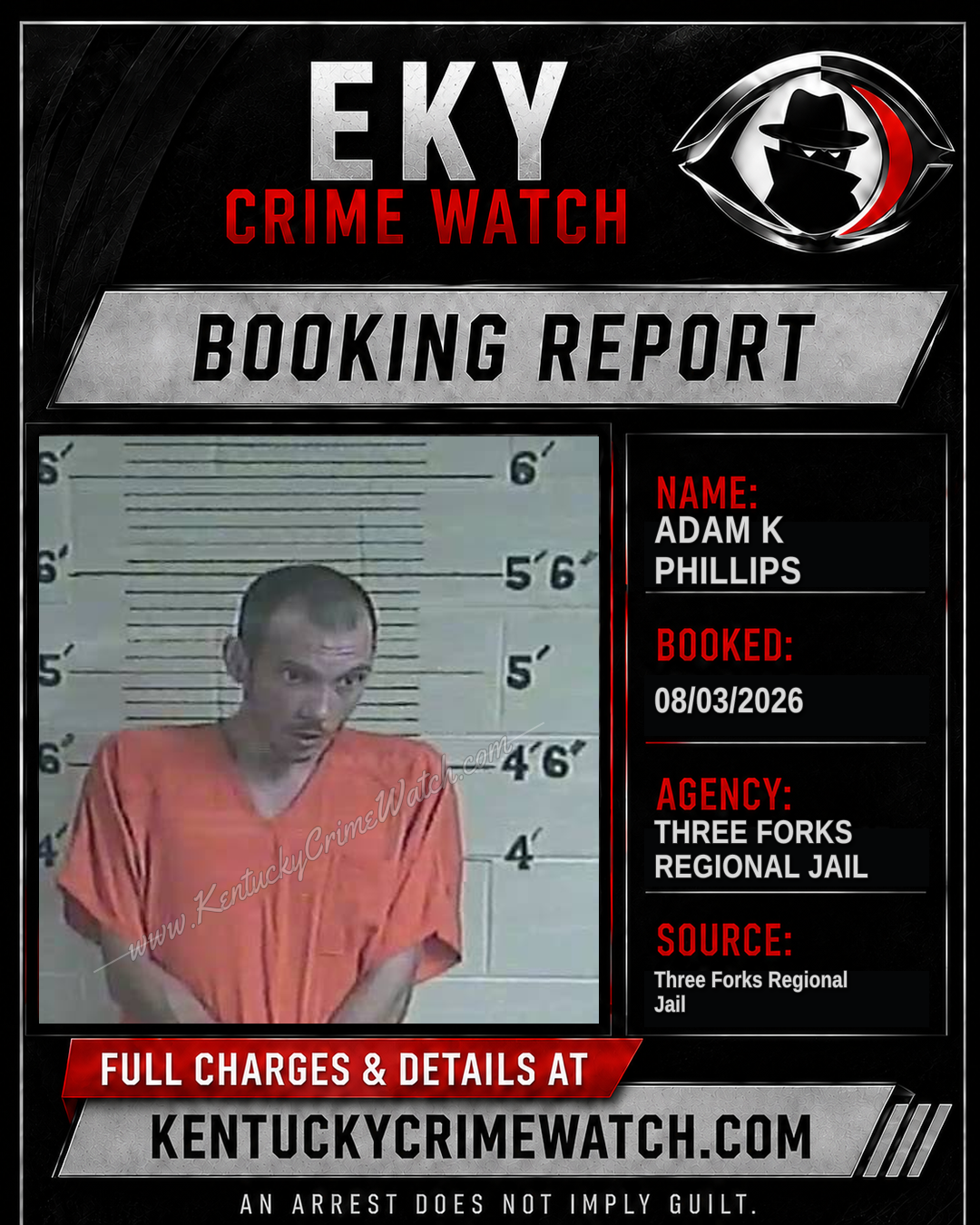 Adam K Phillips booking image