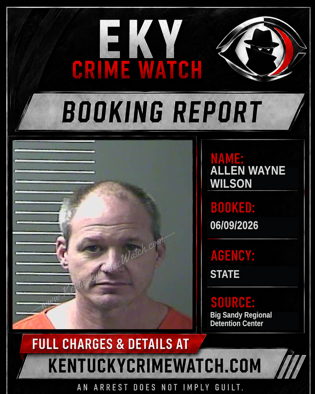 ALLEN WAYNE WILSON booking report card