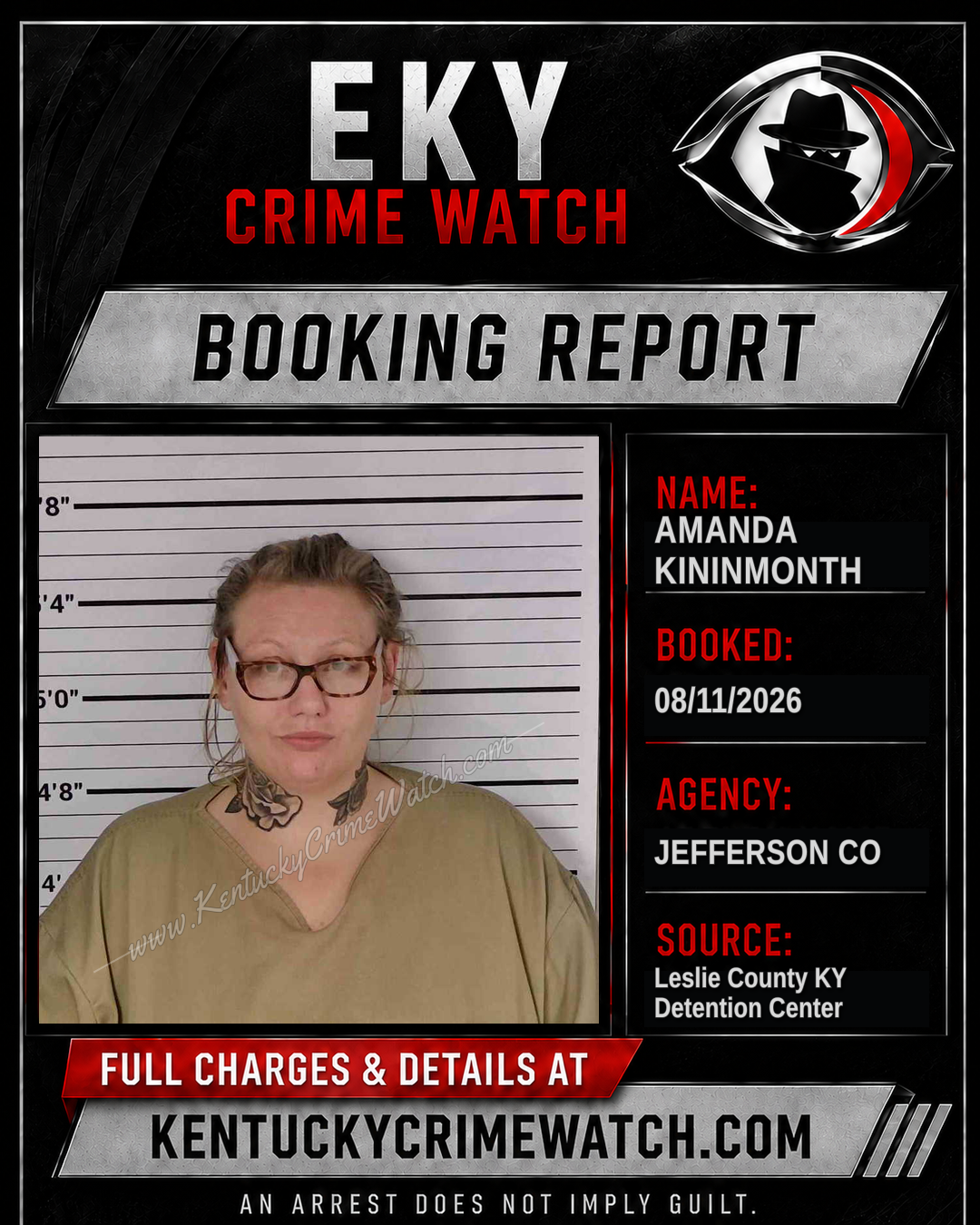 AMANDA KININMONTH booking report card