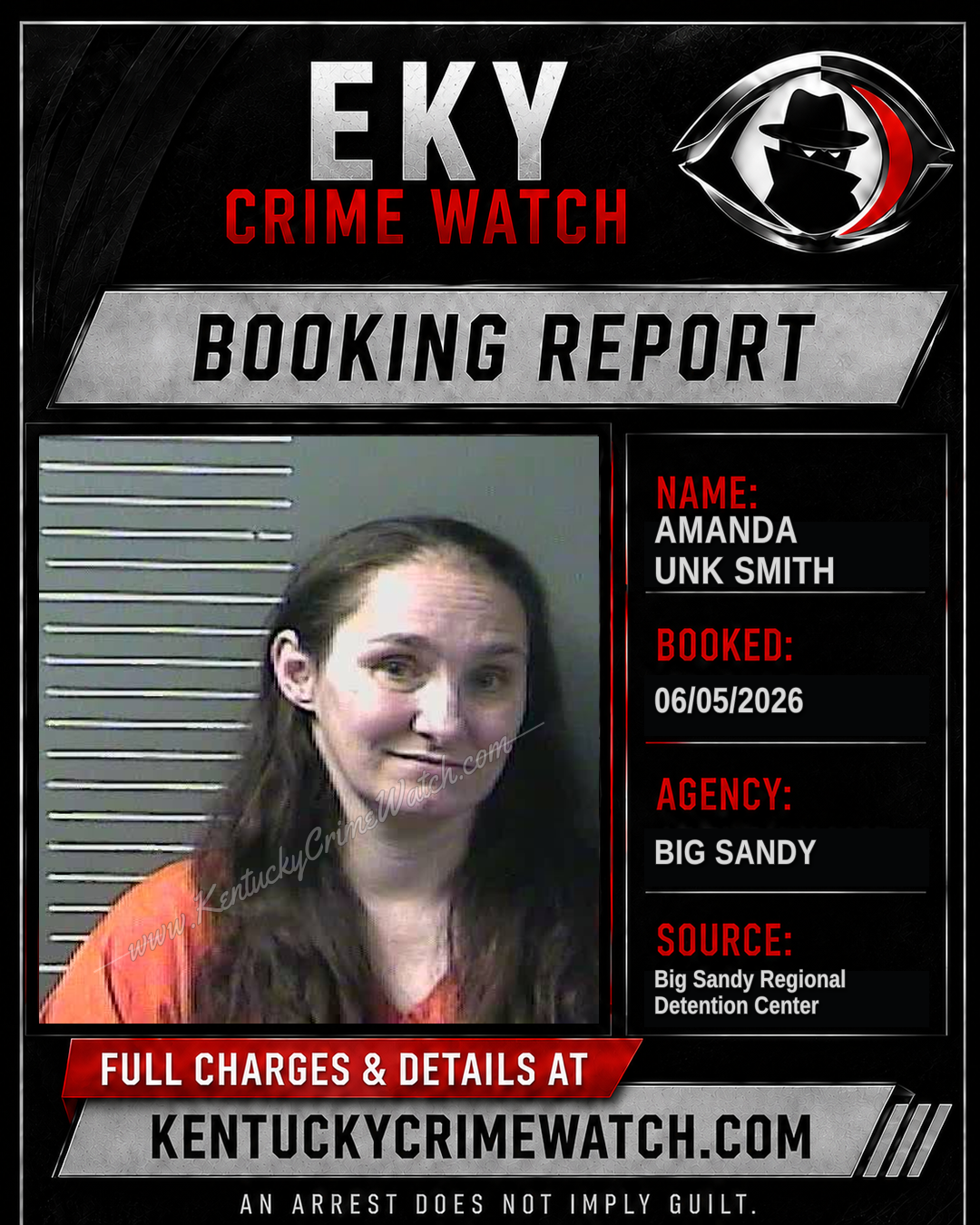 AMANDA UNK SMITH booking report card