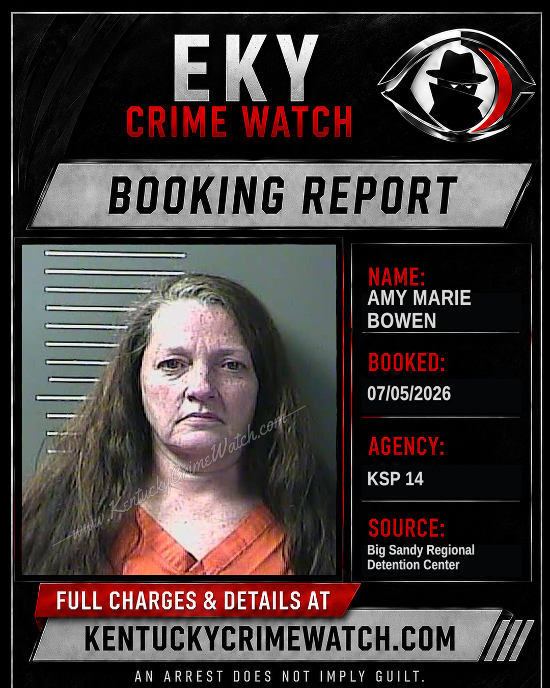 AMY Marie BOWEN booking report card