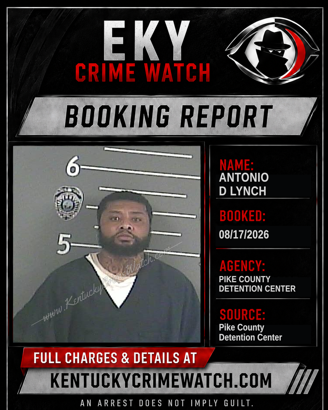 ANTONIO D LYNCH booking report card