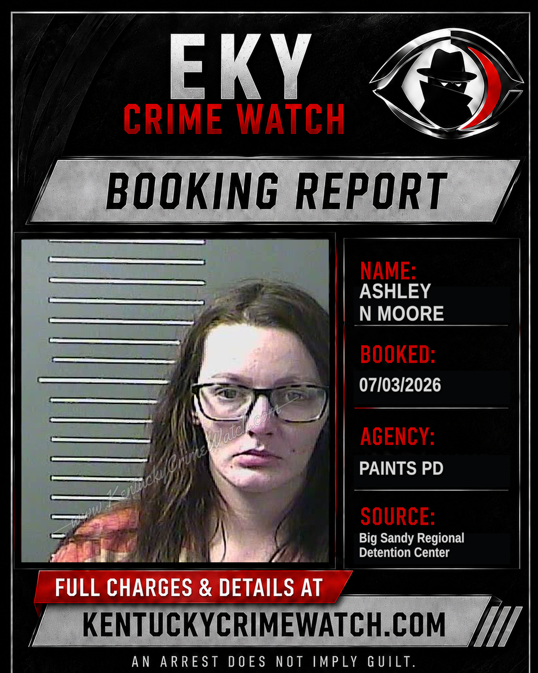 ASHLEY N MOORE booking report card