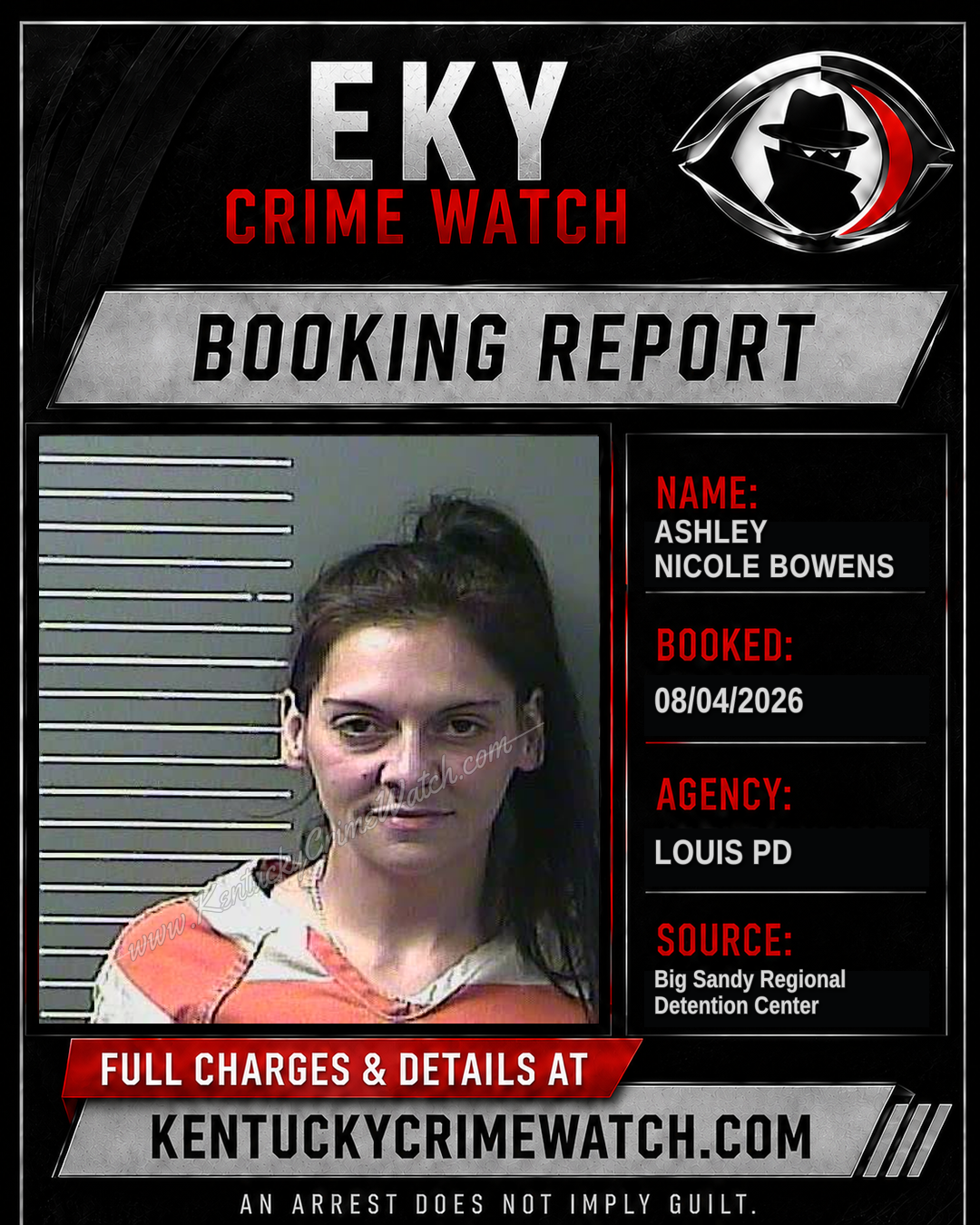 ASHLEY NICOLE BOWENS booking report card