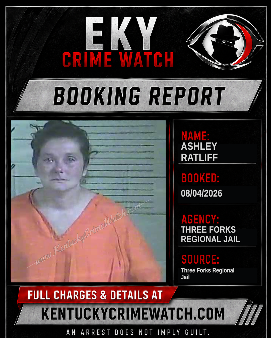 Ashley Ratliff booking report card