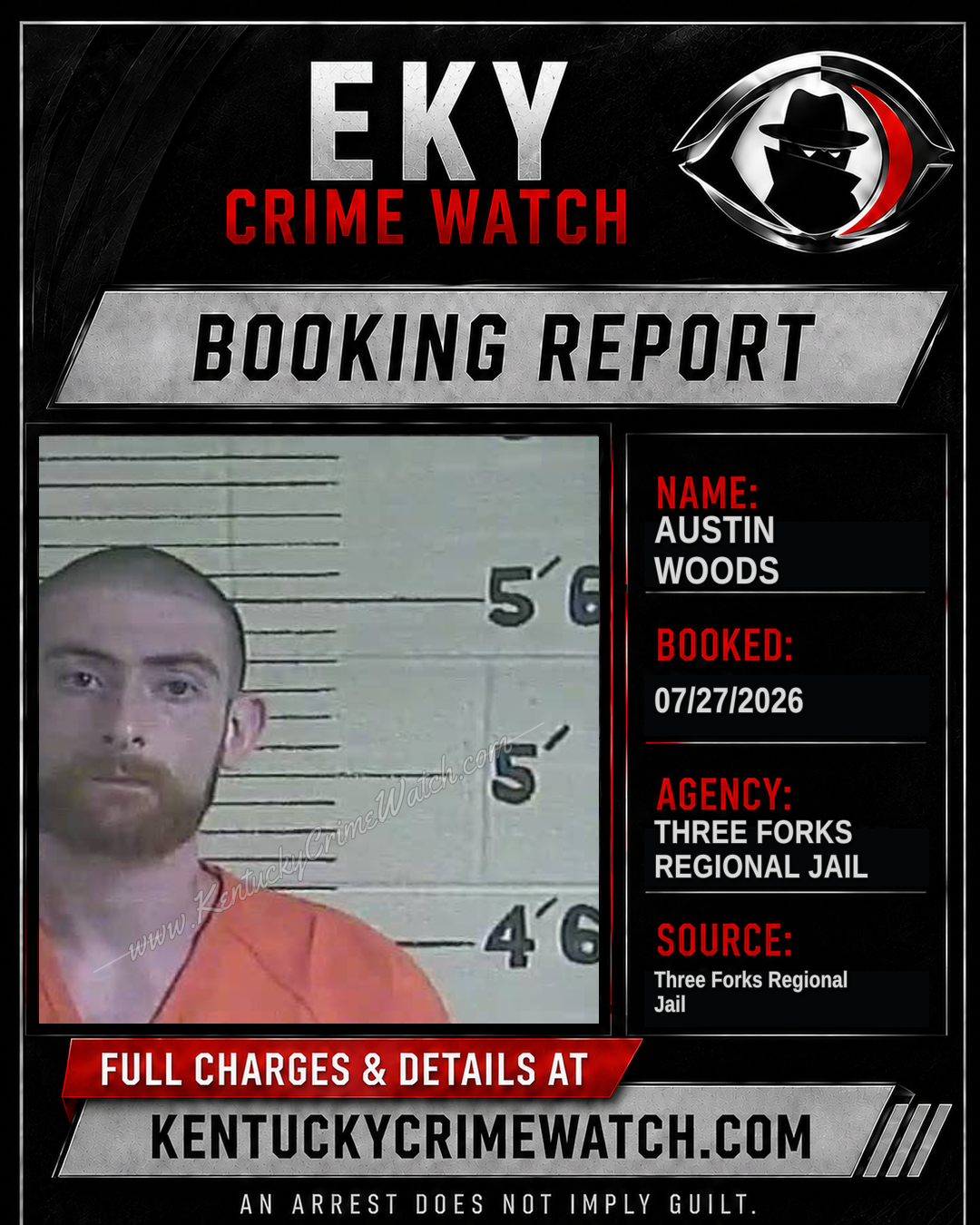 Austin Woods booking report card