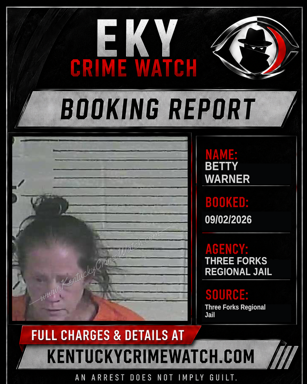 Betty Warner booking report card