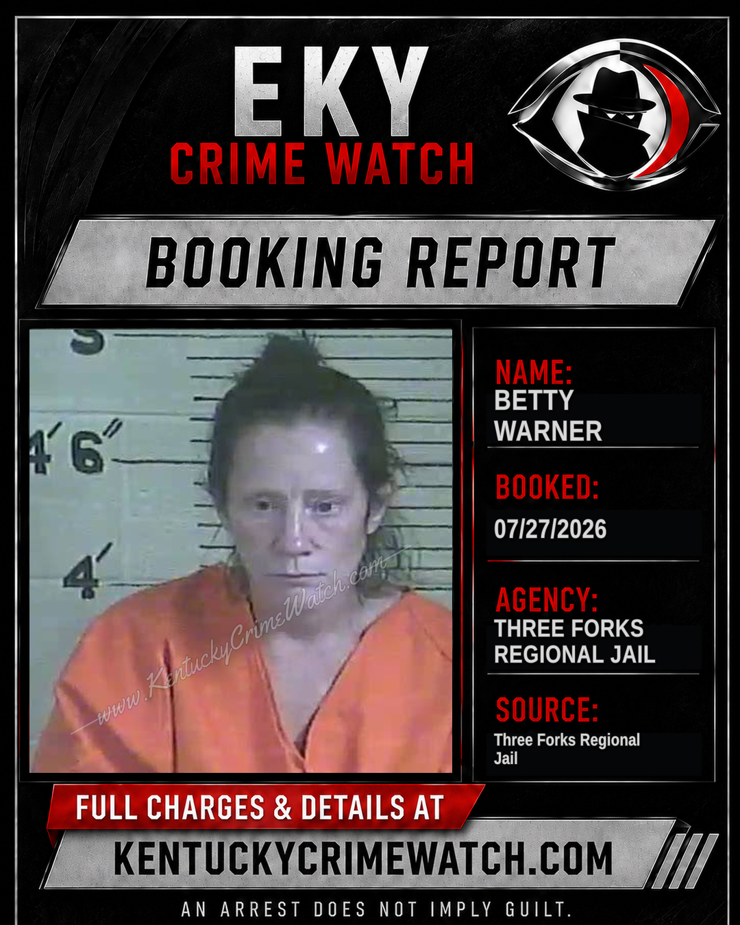 Betty Warner booking report card