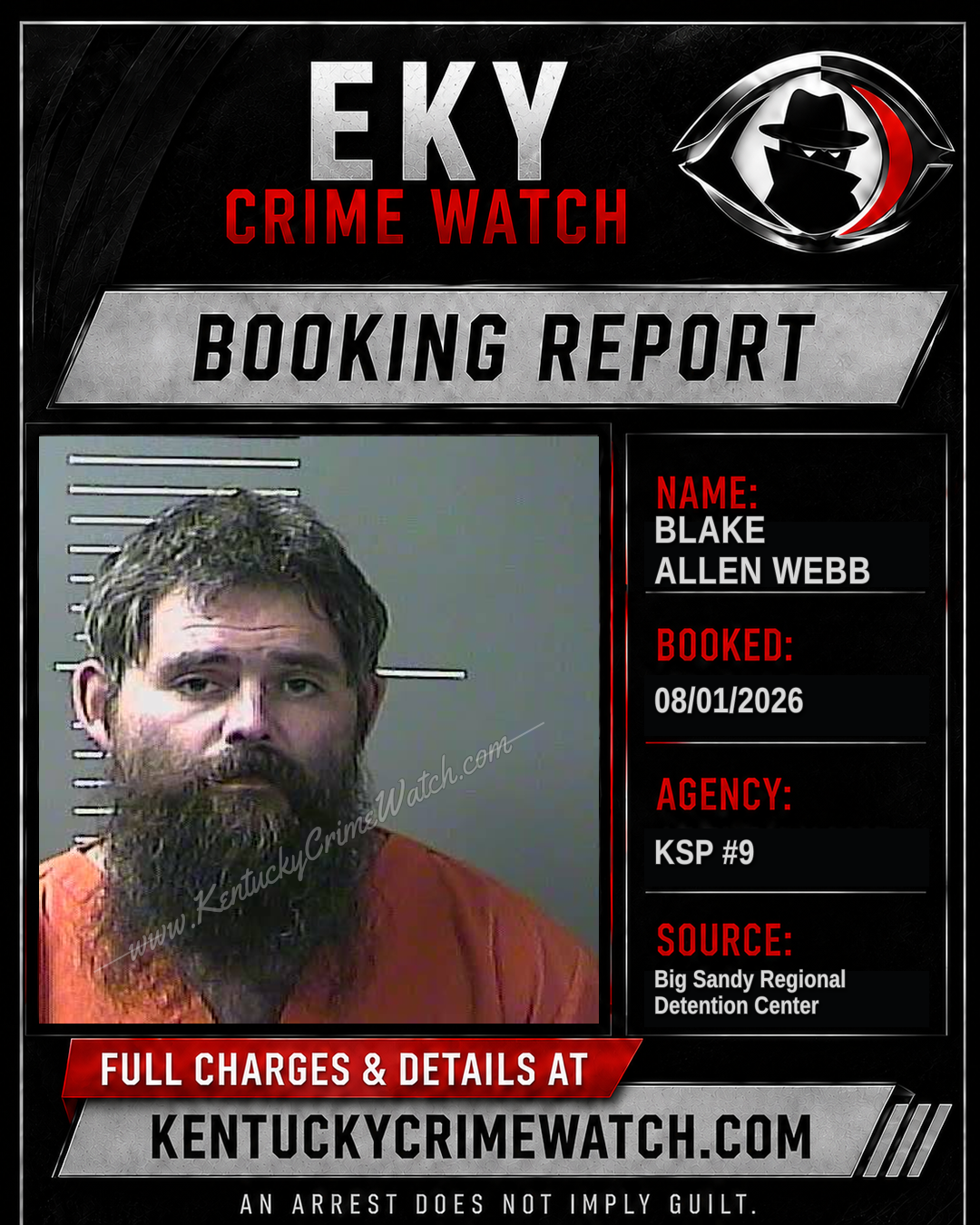 BLAKE ALLEN WEBB booking report card
