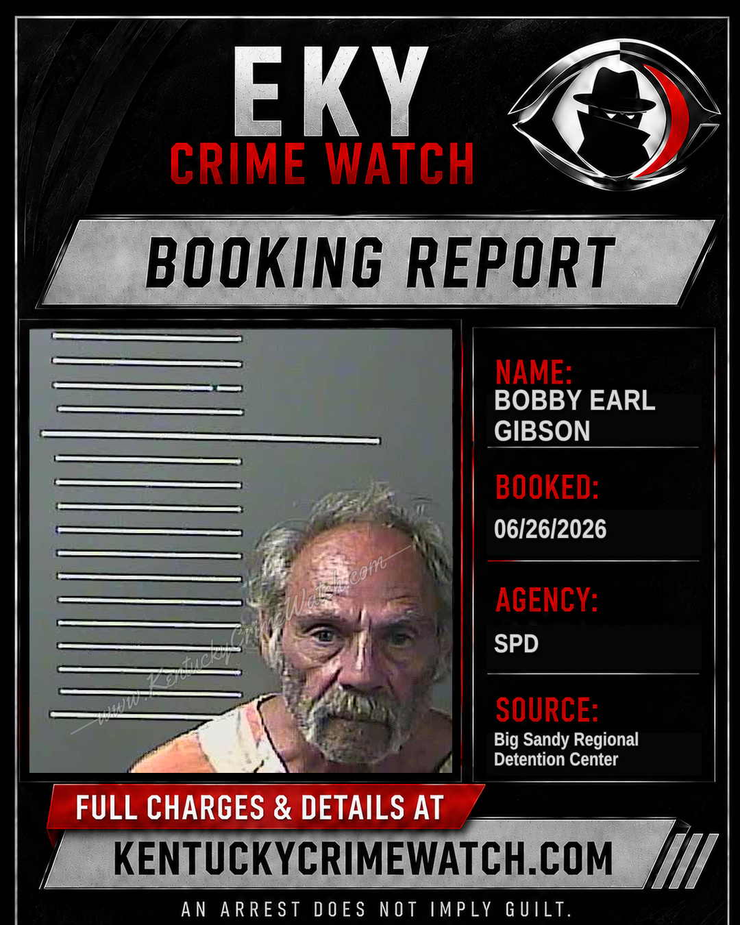 BOBBY EARL GIBSON booking report card
