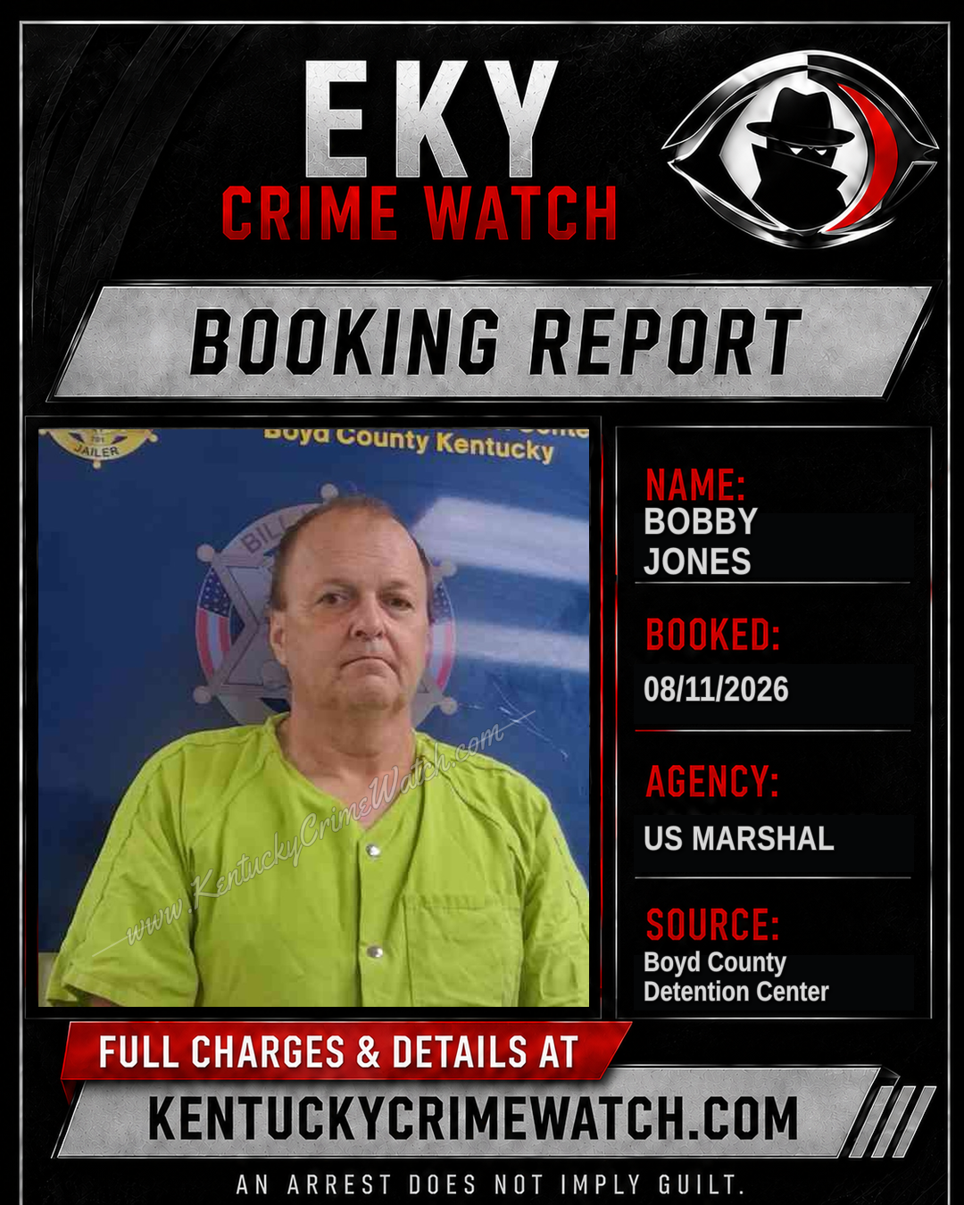 BOBBY JONES booking report card
