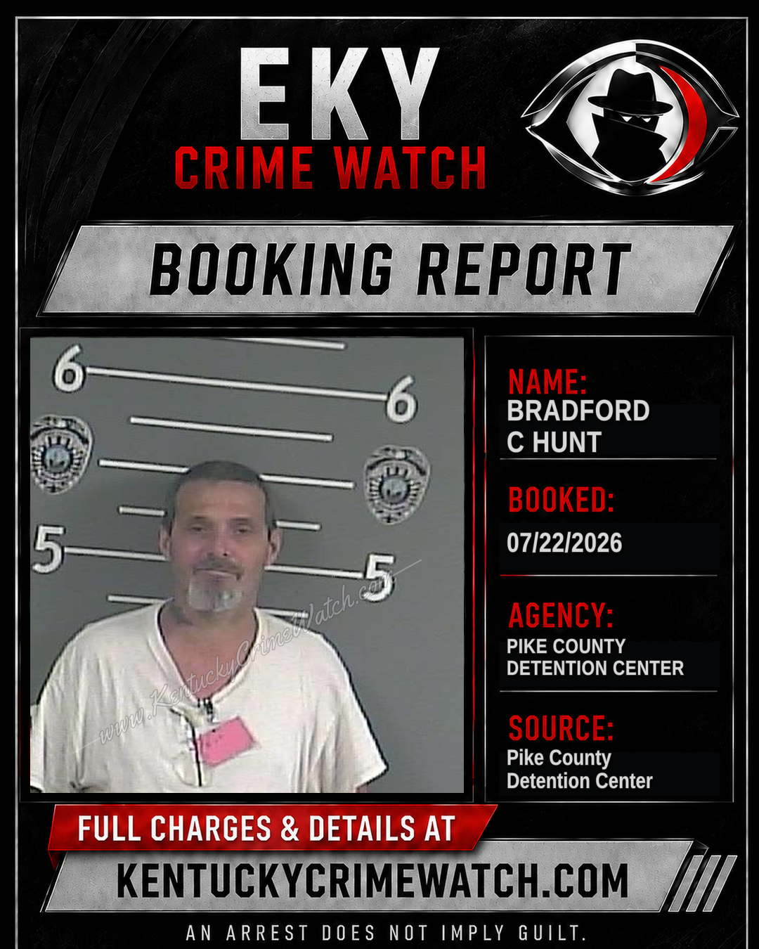 BRADFORD C HUNT booking image
