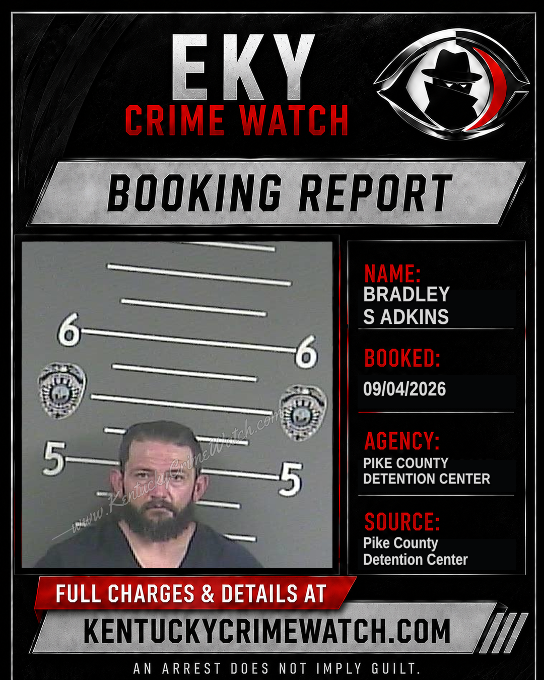 BRADLEY S ADKINS booking report card