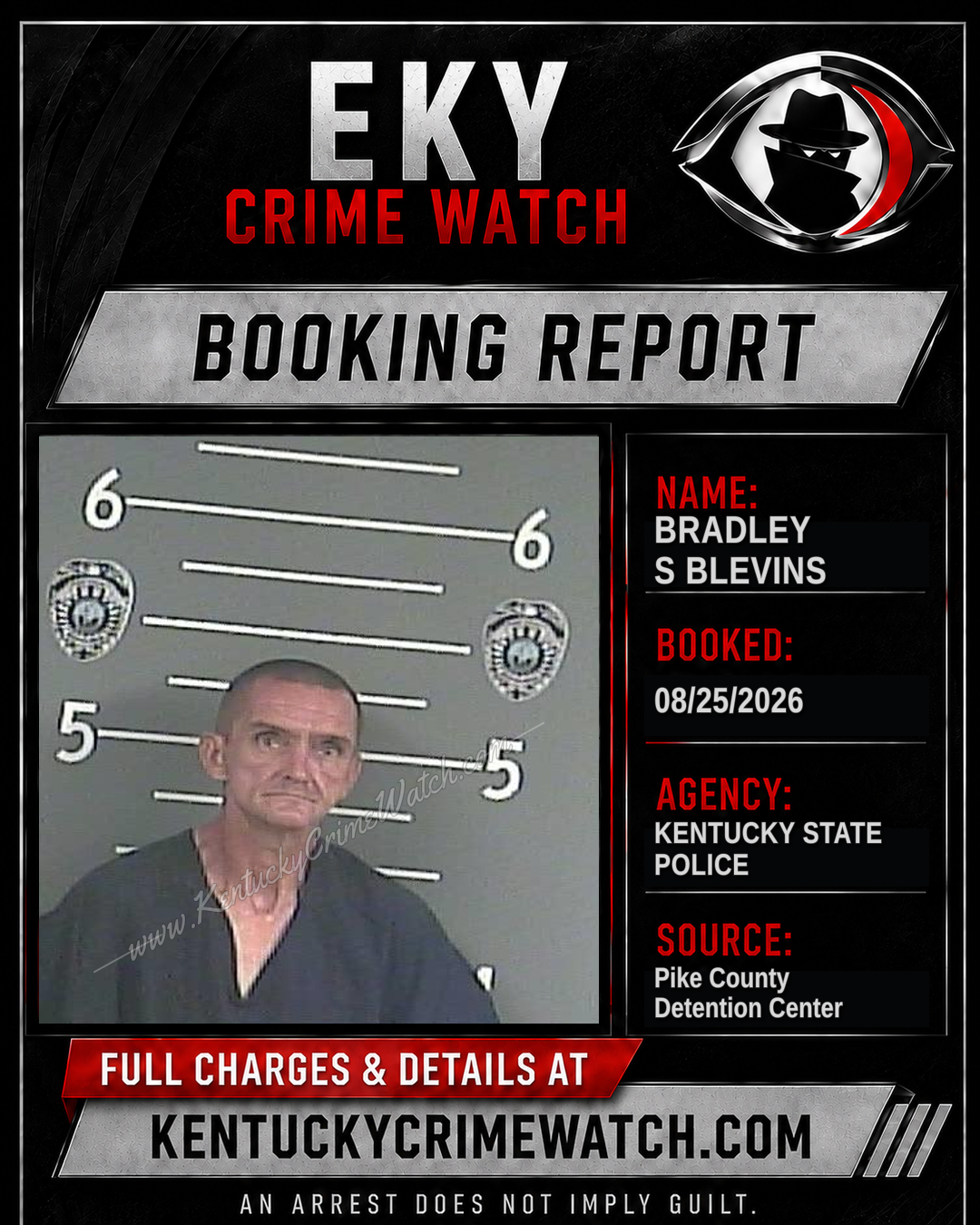BRADLEY S BLEVINS booking report card