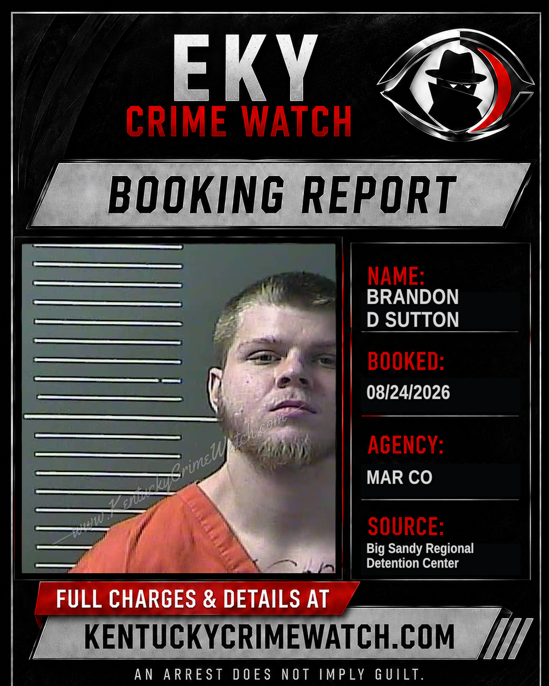 BRANDON D SUTTON booking report card
