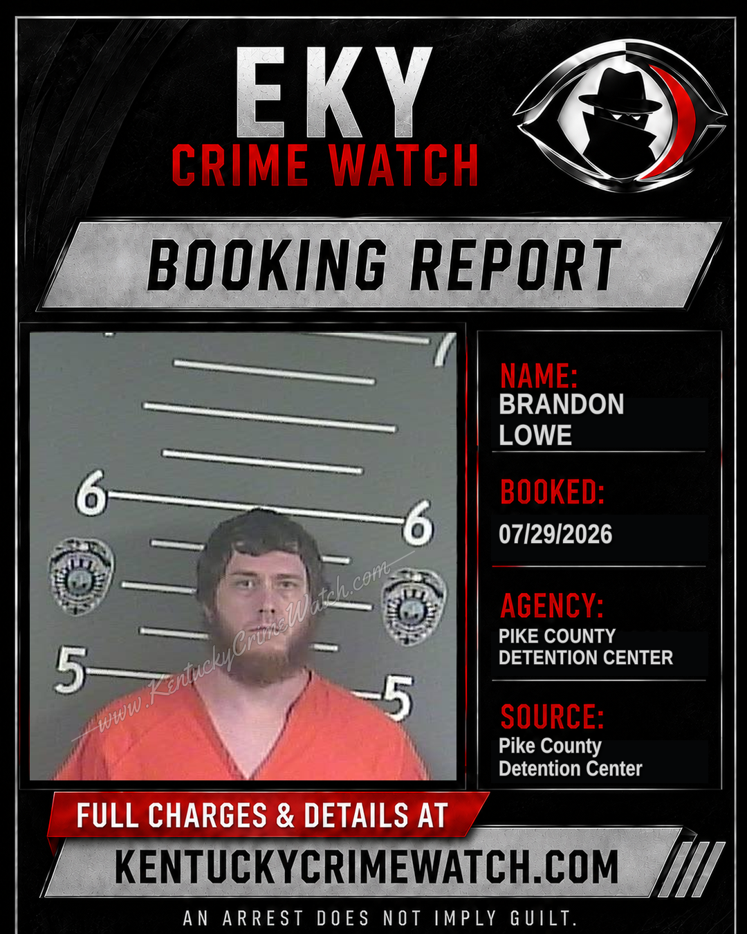 BRANDON LOWE booking report card