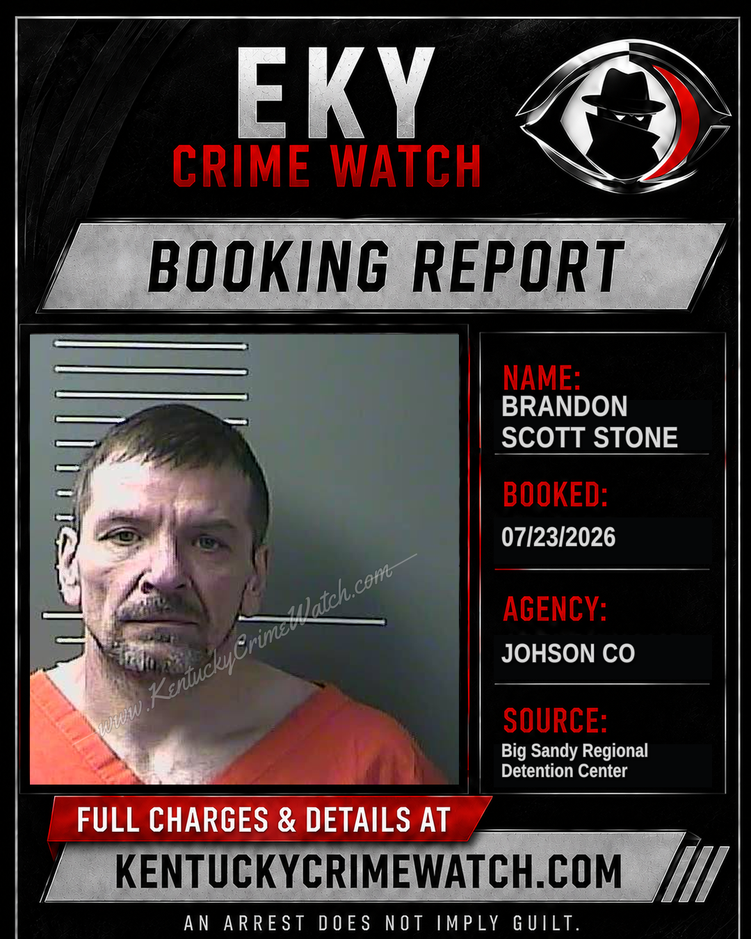 BRANDON SCOTT STONE booking report card