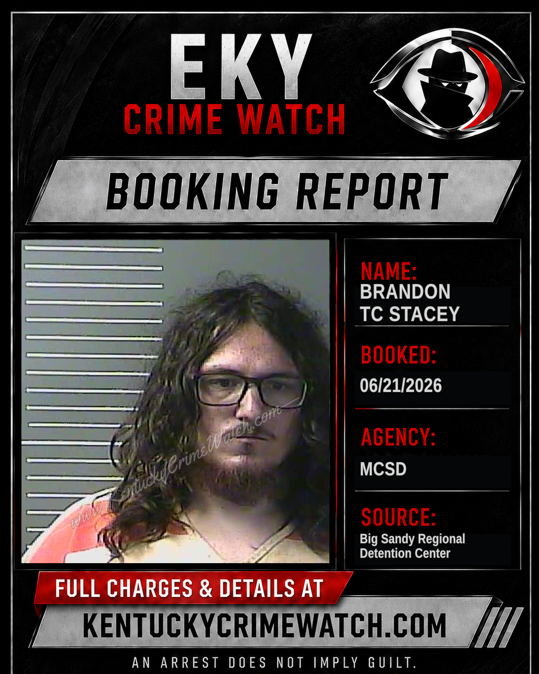 BRANDON TC STACEY booking report card