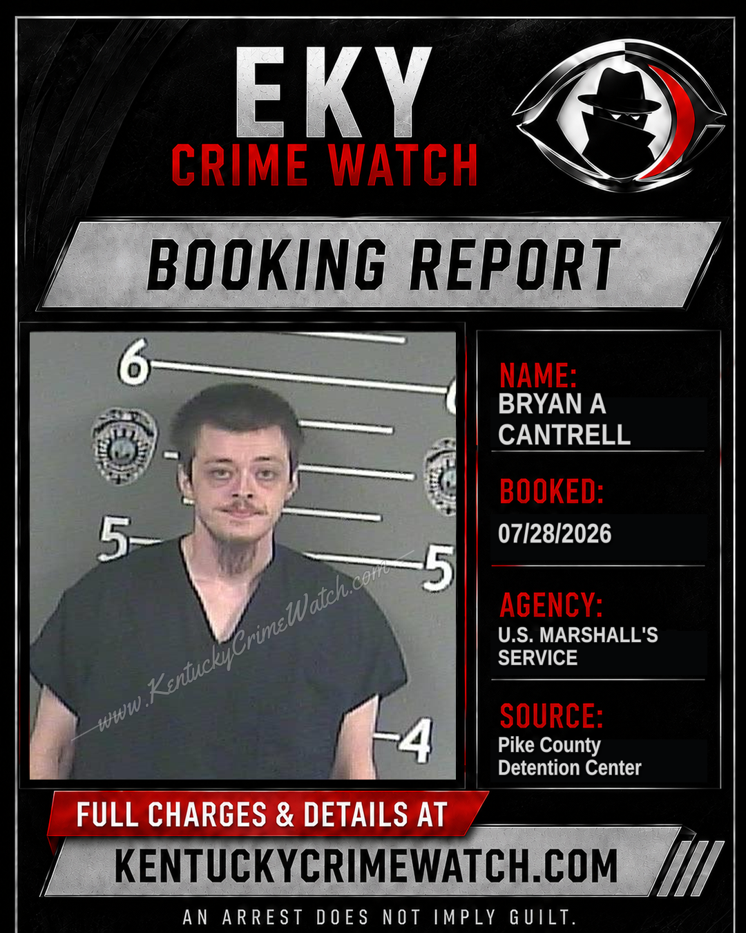 BRYAN A CANTRELL booking report card