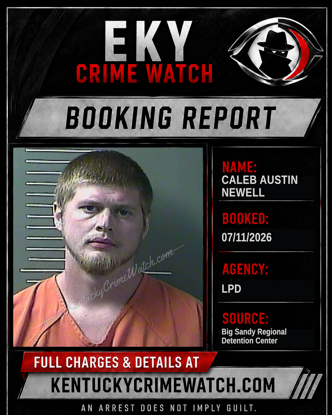 CALEB AUSTIN NEWELL booking report card