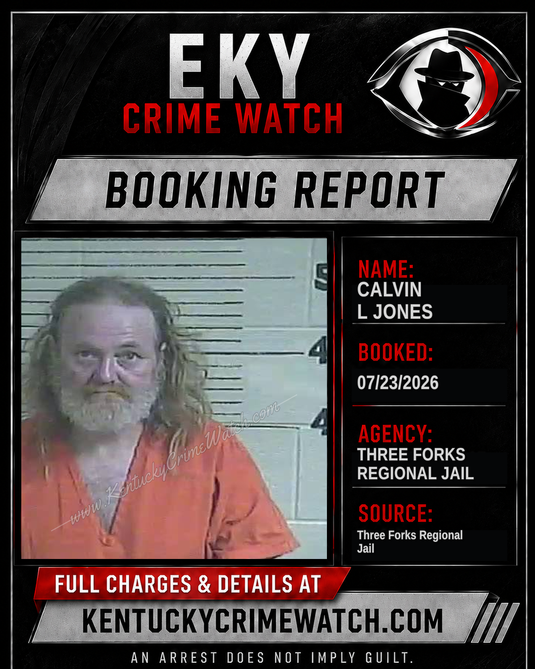 Calvin L Jones booking report card