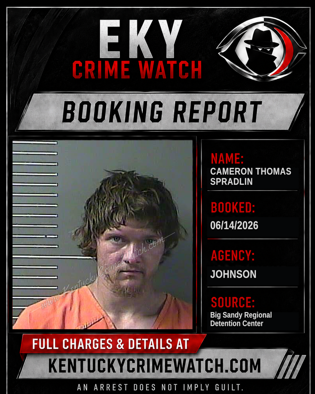 CAMERON THOMAS SPRADLIN booking report card