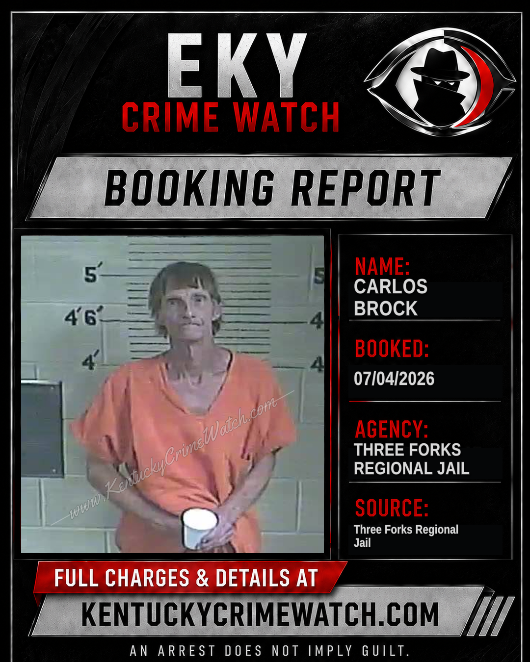 Carlos Brock booking report card