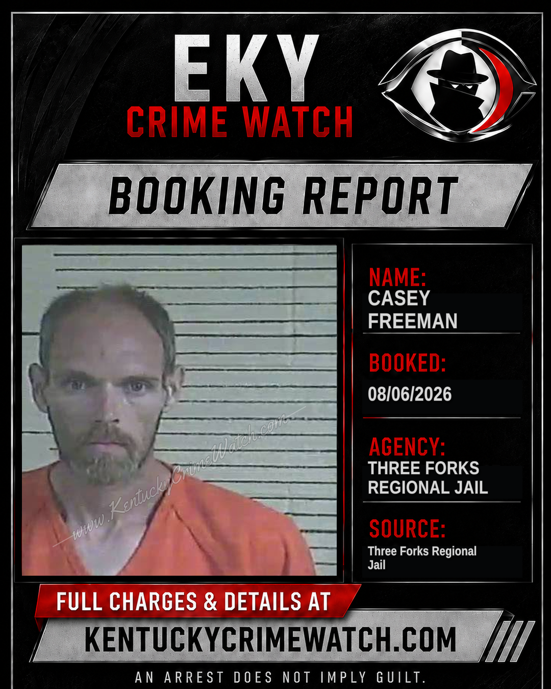 Casey Freeman booking image