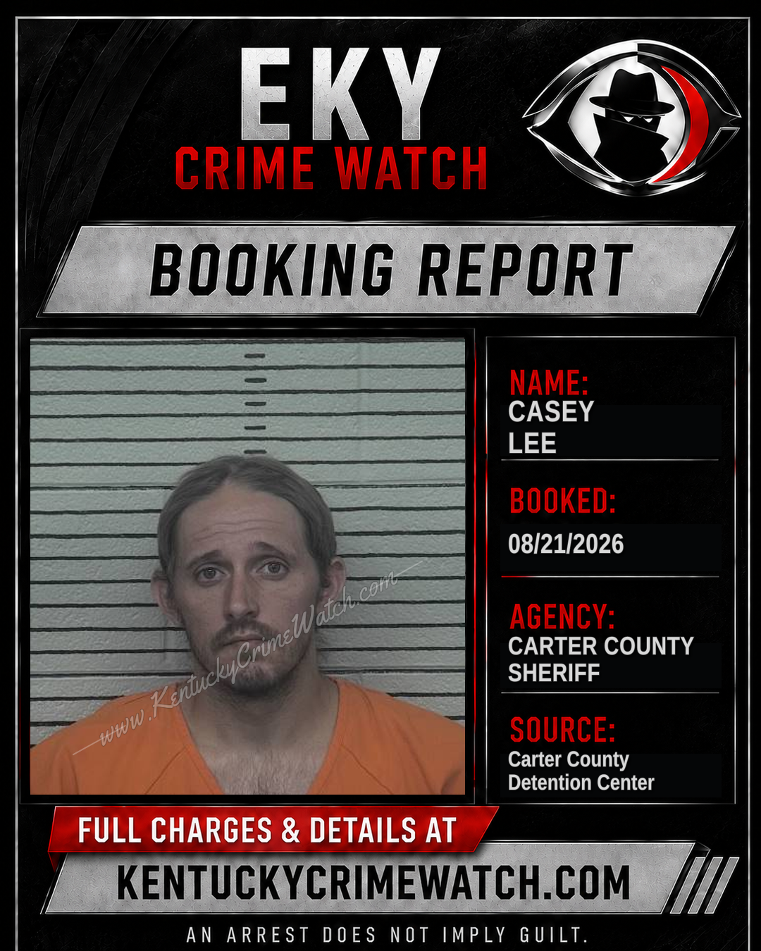 CASEY LEE booking report card