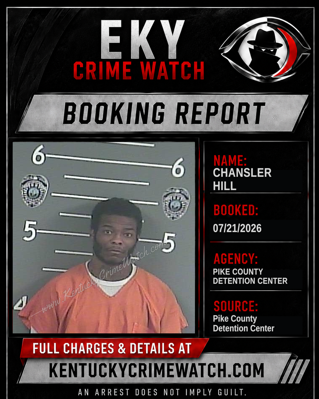 CHANSLER HILL booking report card