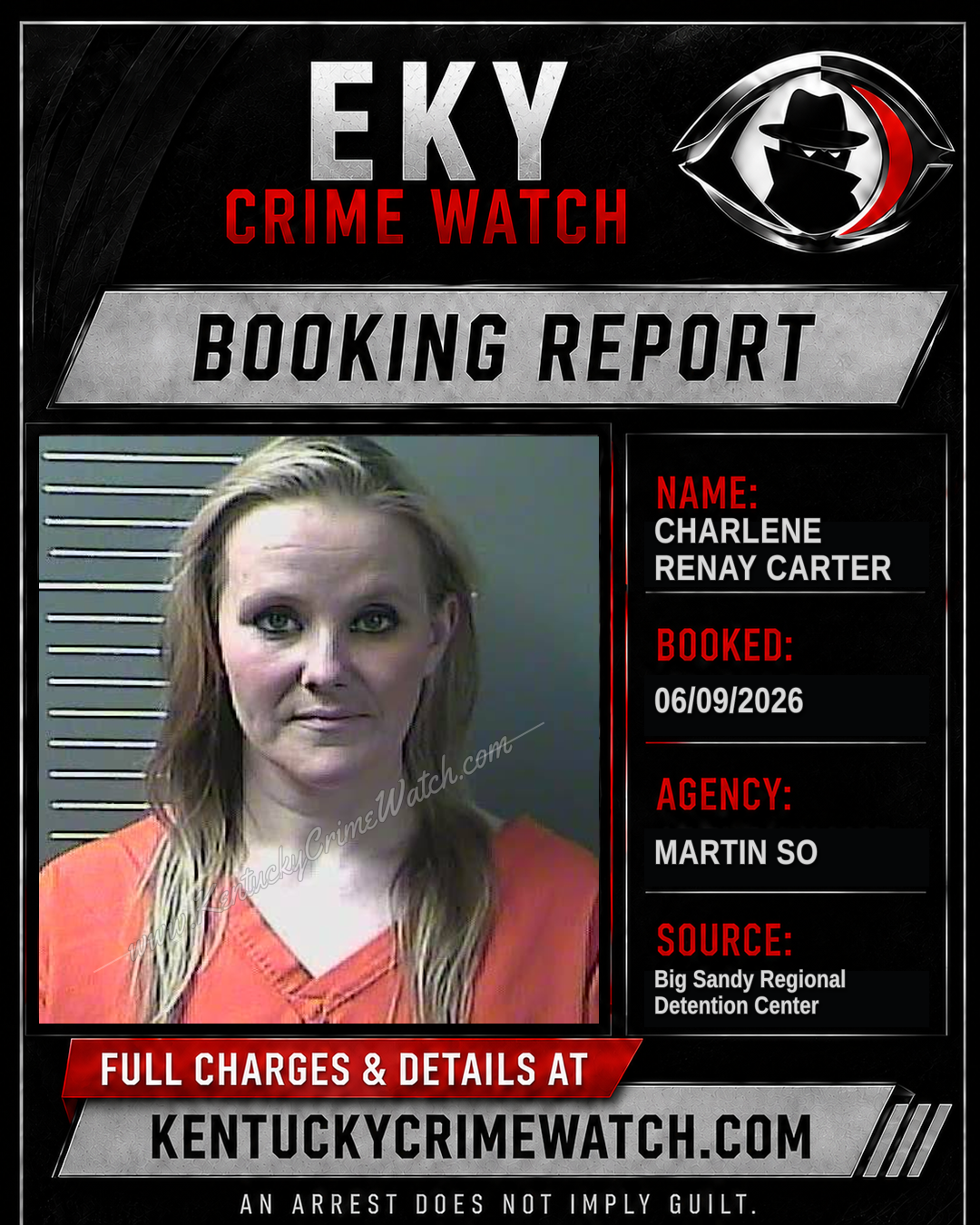 CHARLENE RENAY CARTER booking report card