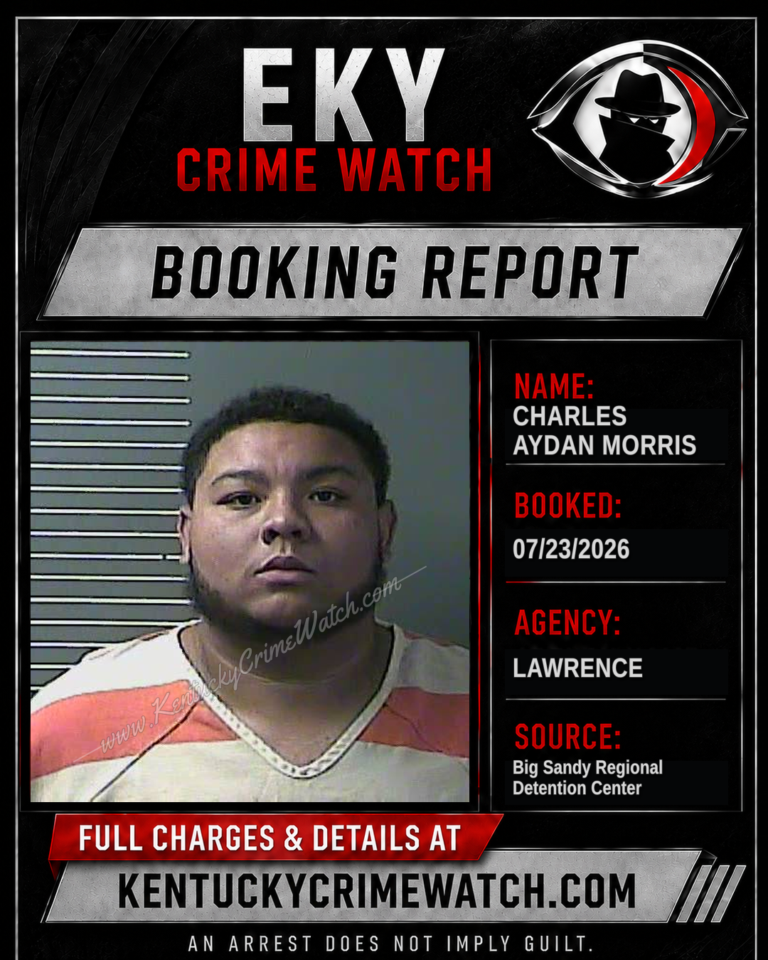 CHARLES AYDAN MORRIS booking report card