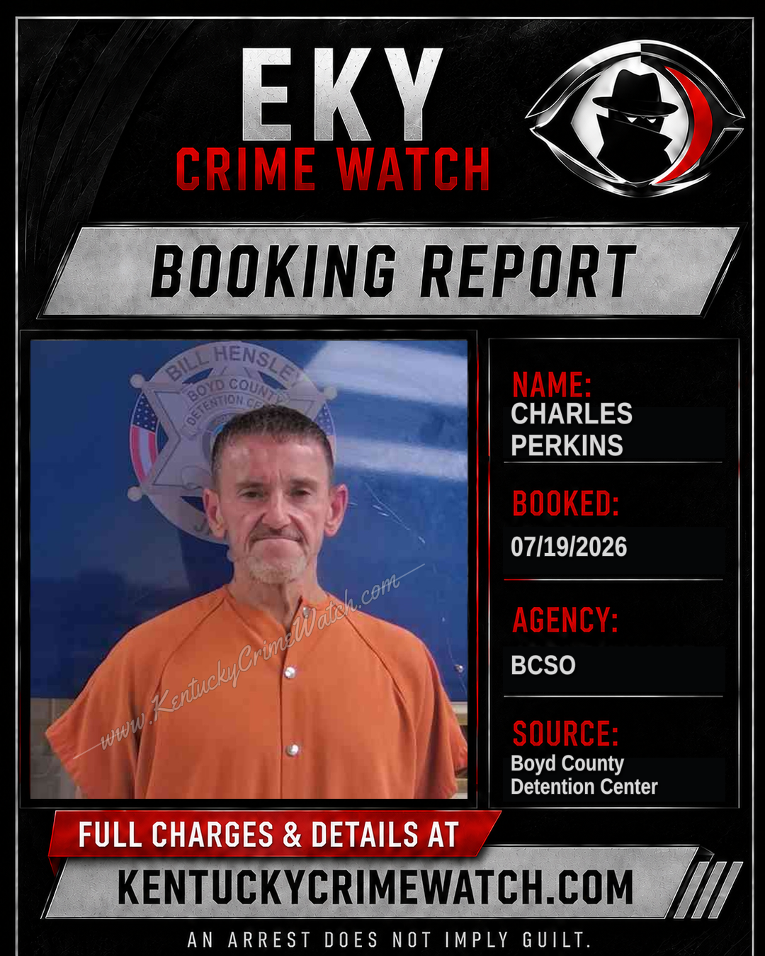 CHARLES PERKINS booking report card
