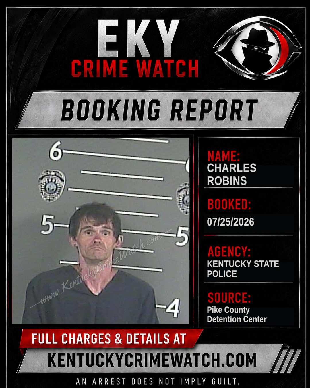 CHARLES ROBINS booking report card