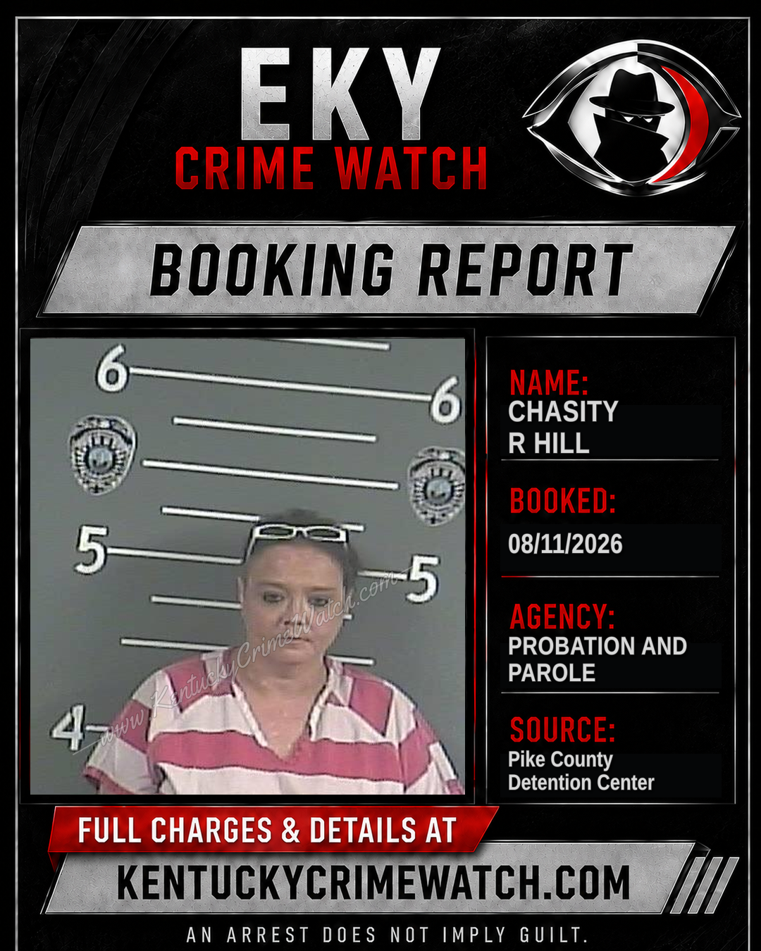 CHASITY R HILL booking report card