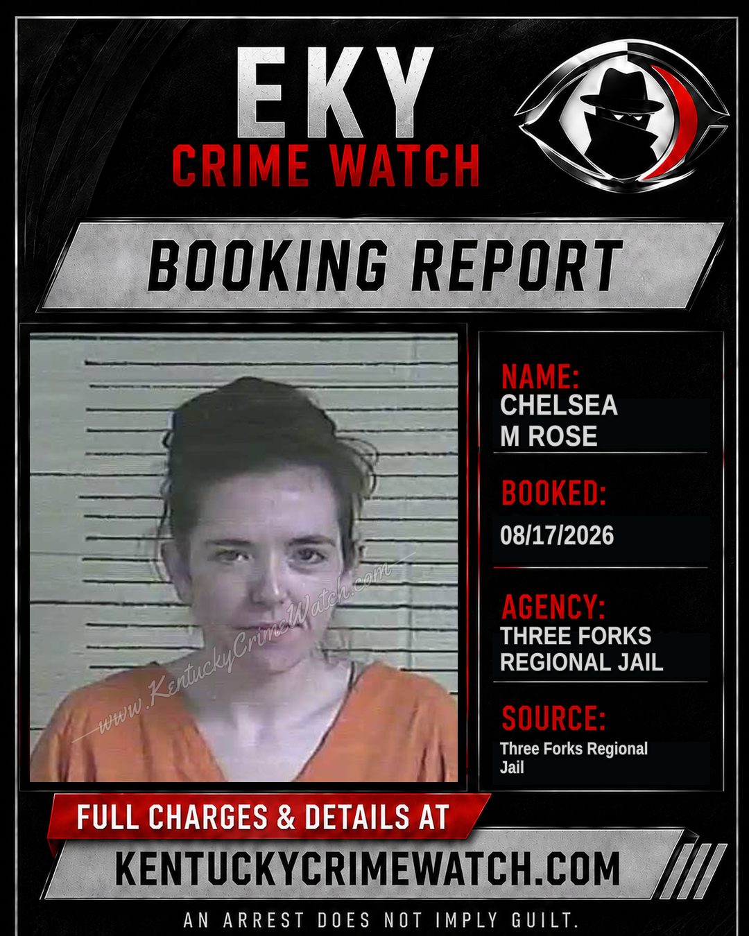 Chelsea M Rose booking report card