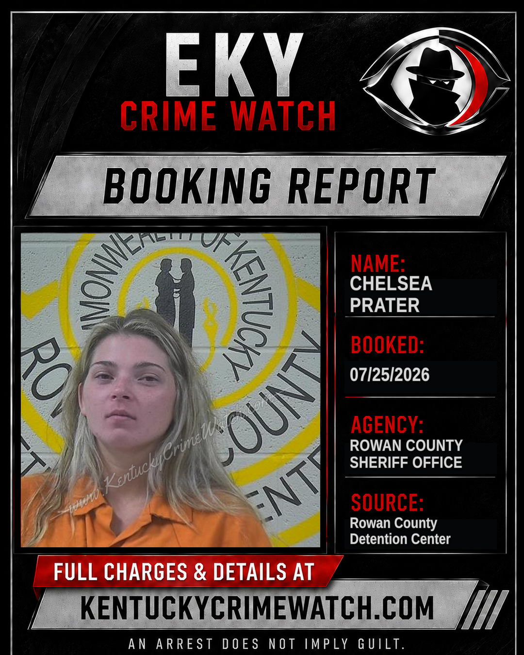CHELSEA PRATER booking report card