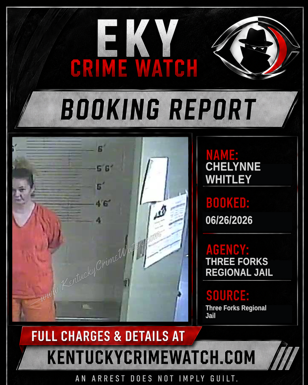Chelynne Whitley booking report card