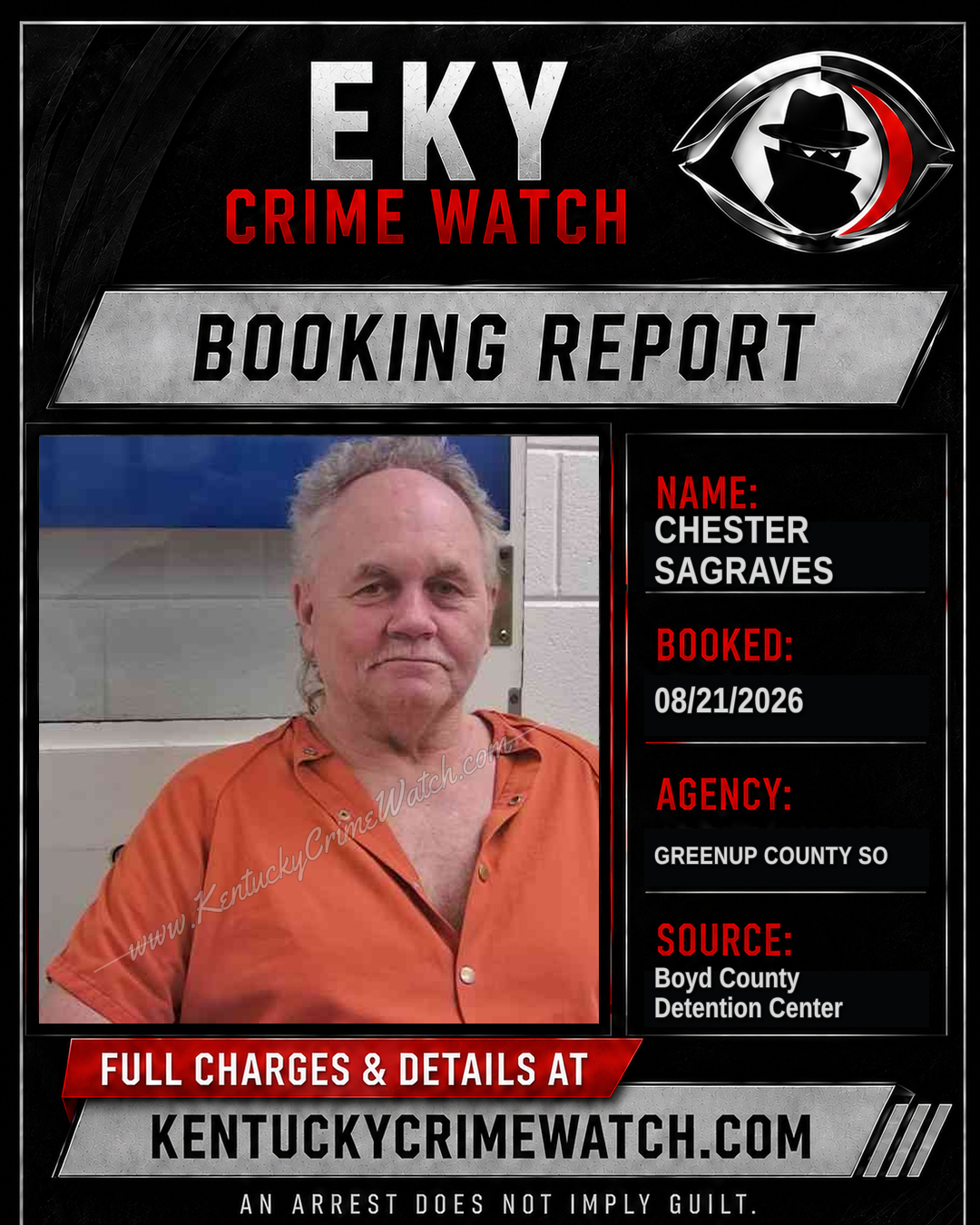 CHESTER SAGRAVES booking report card