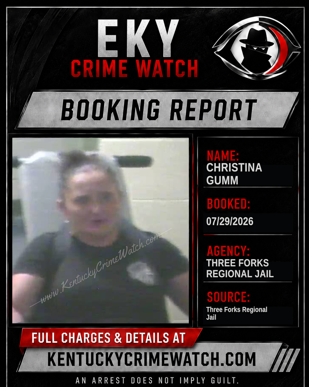 Christina Gumm booking report card