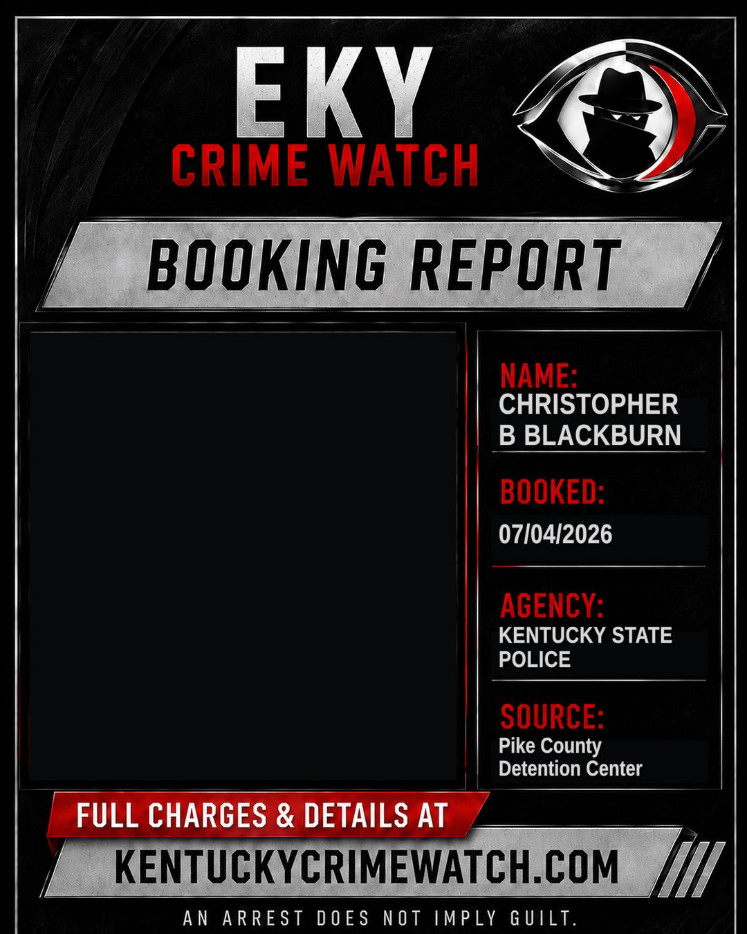 CHRISTOPHER B BLACKBURN booking report card