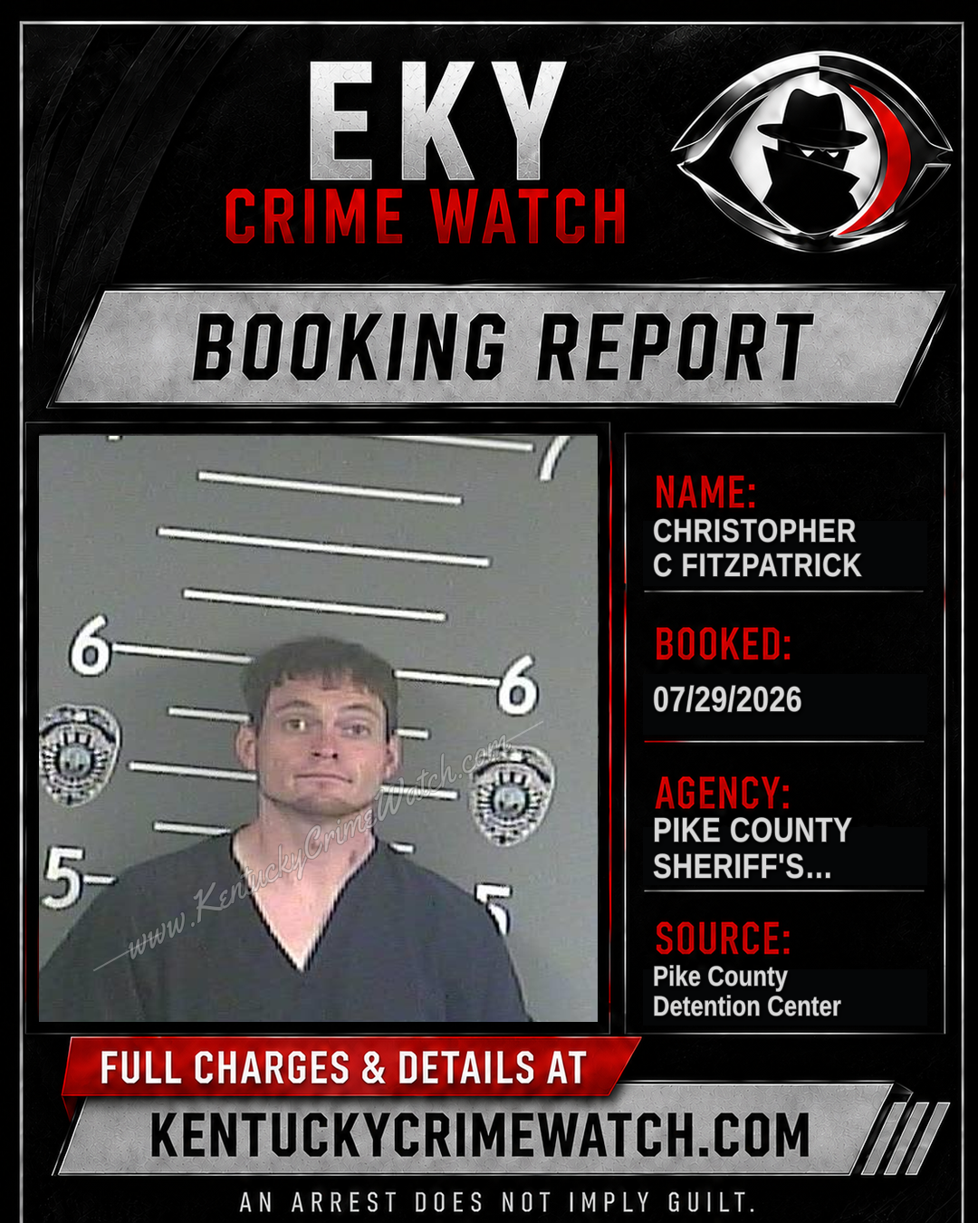 CHRISTOPHER C FITZPATRICK booking report card