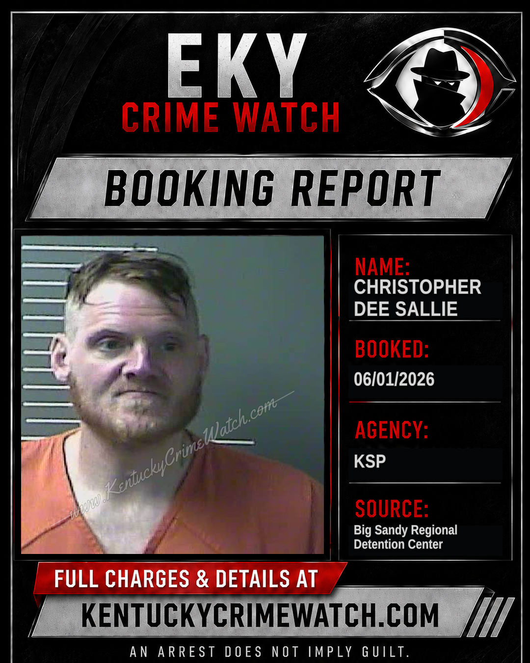 CHRISTOPHER DEE SALLIE booking report card
