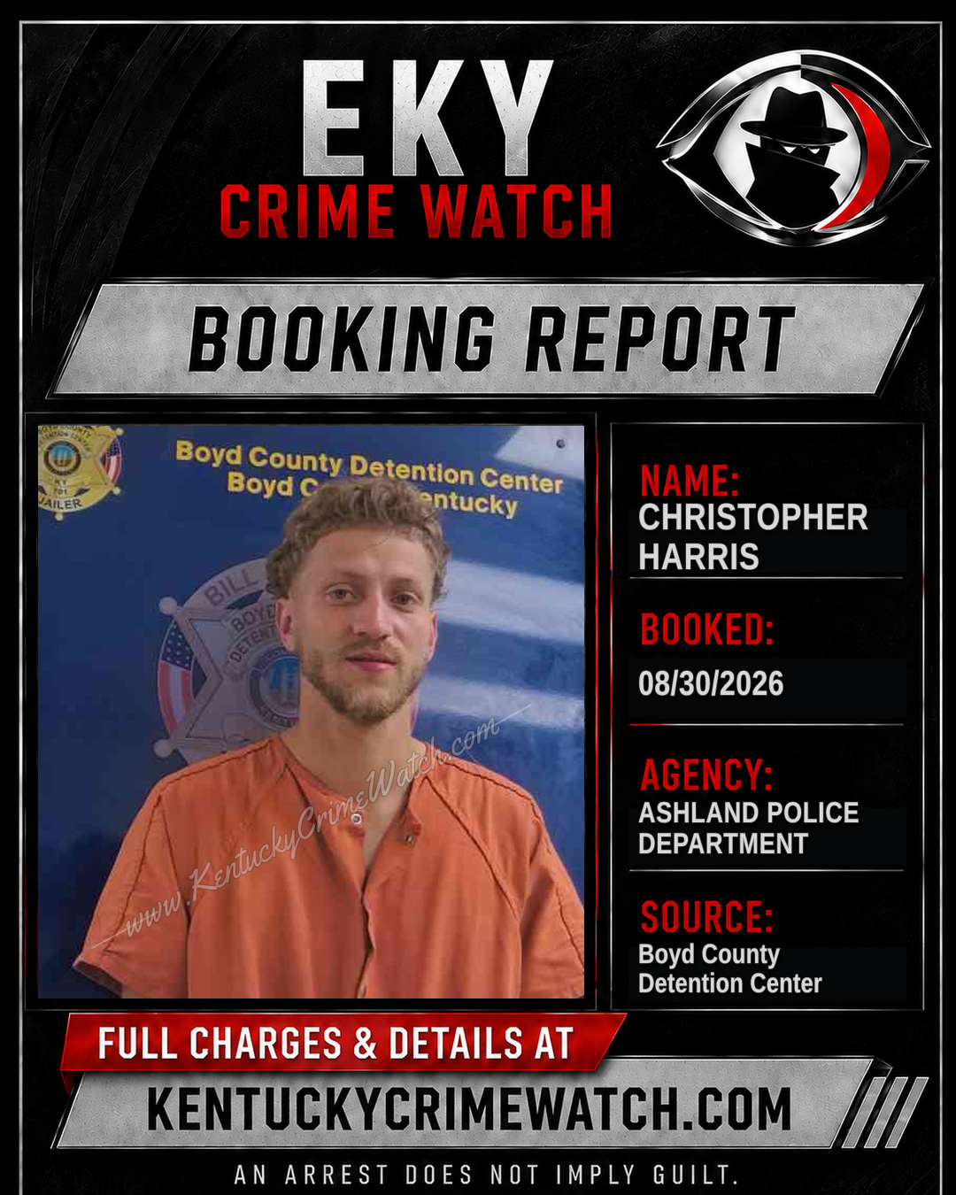 CHRISTOPHER HARRIS booking report card