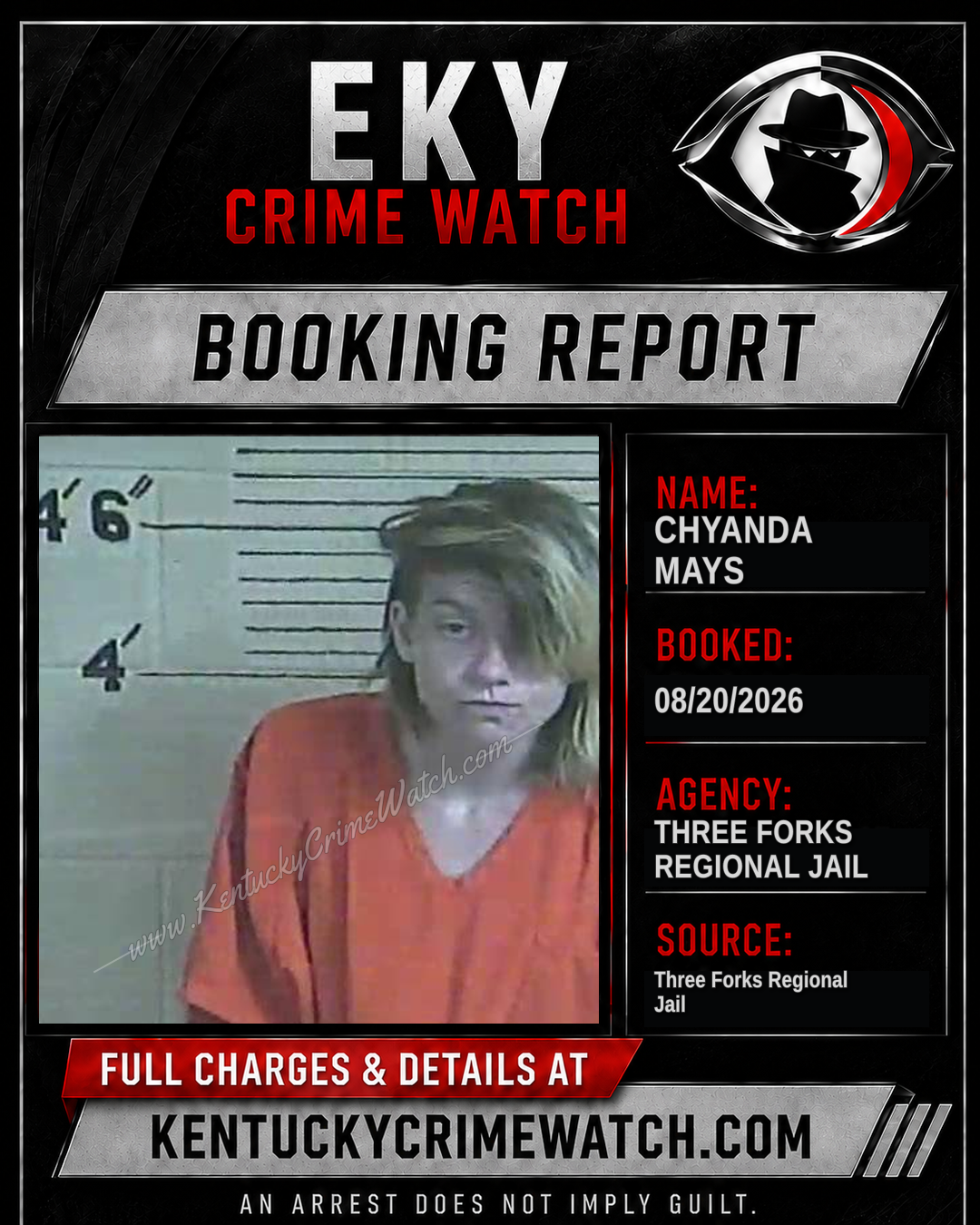 Chyanda Mays booking report card