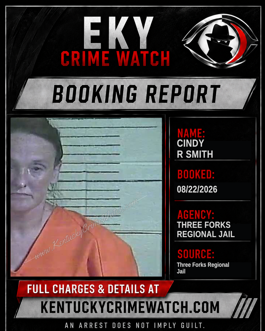 Cindy R Smith booking report card