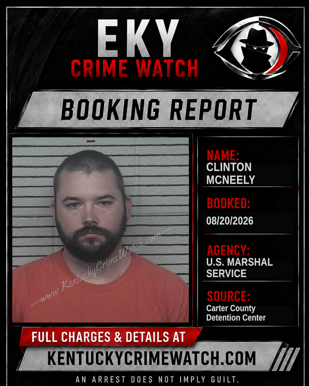 CLINTON MCNEELY booking report card