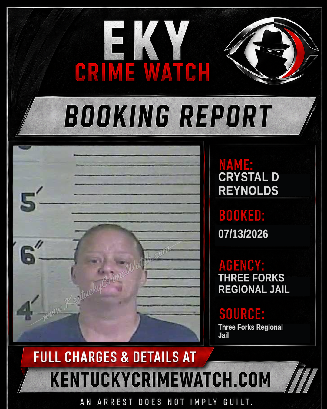 Crystal D Reynolds booking image