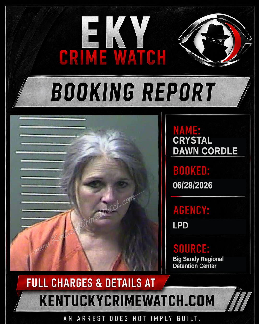 CRYSTAL DAWN CORDLE booking report card